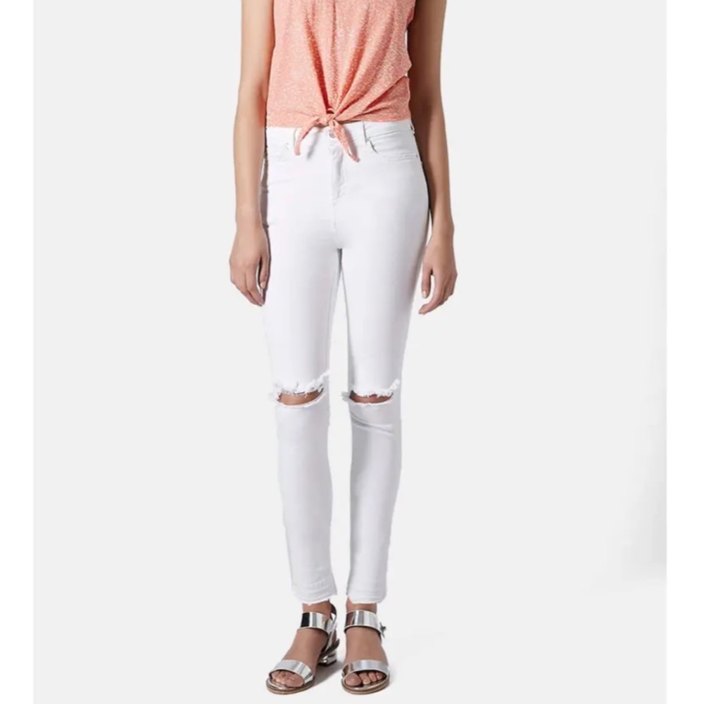 TOPSHOP White High Waisted Jamie Skinny Jeans